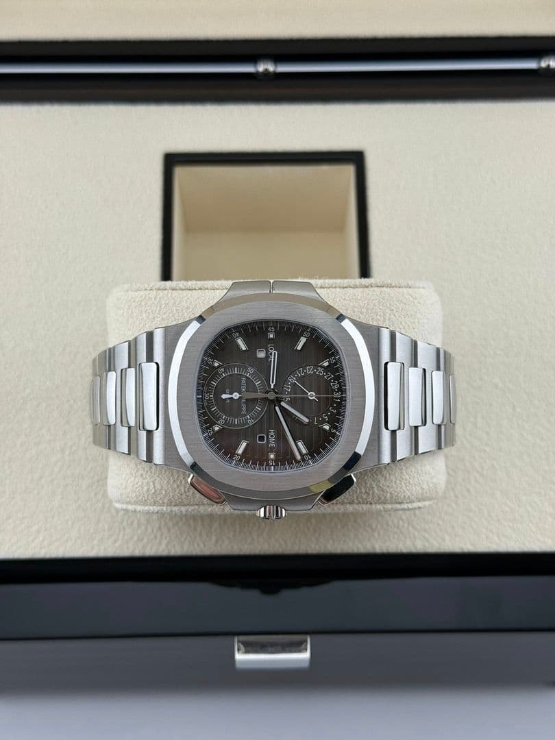 Patek Philippe 5990/1A Nautilus TravelTimeChronograph  Black "Noir Trame" Dial