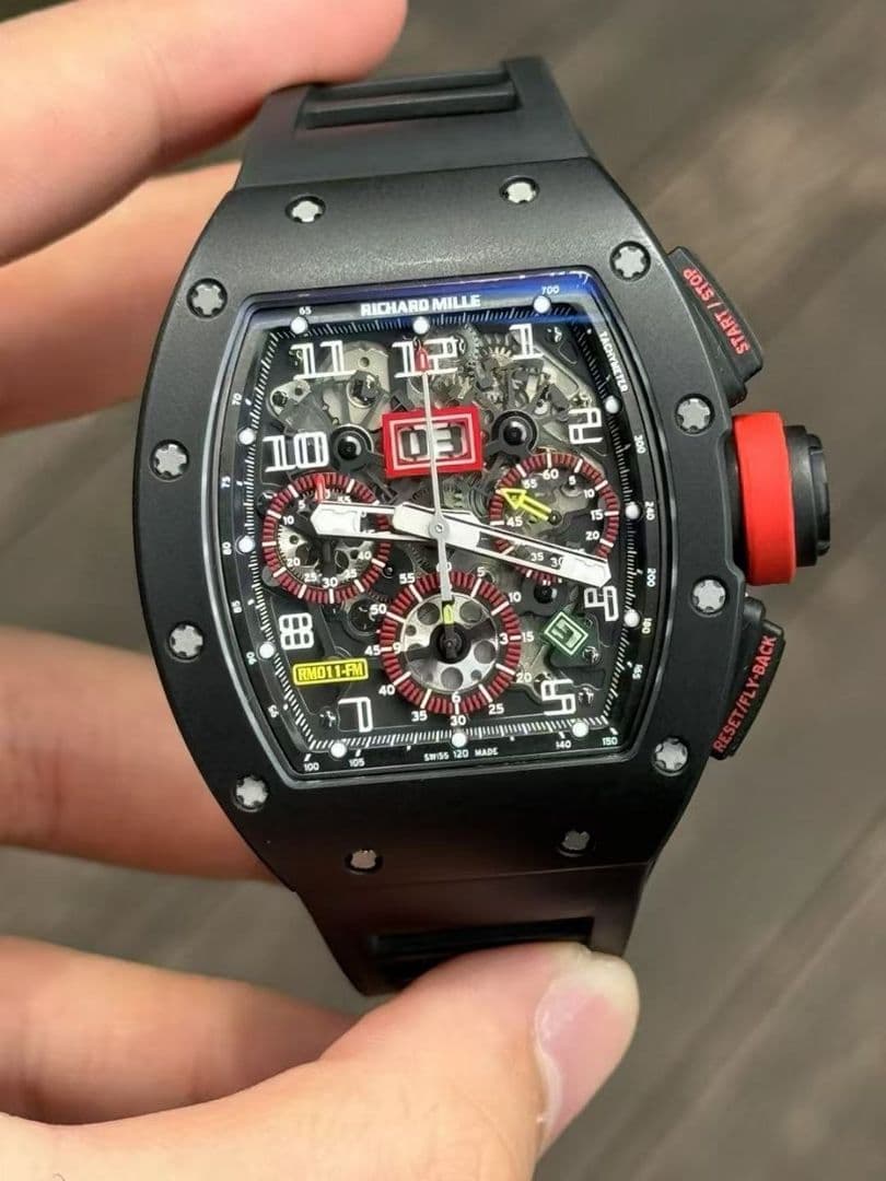 Richard Mille 011FM AL CA 44.5mm x 49.9mm Black Ceramic