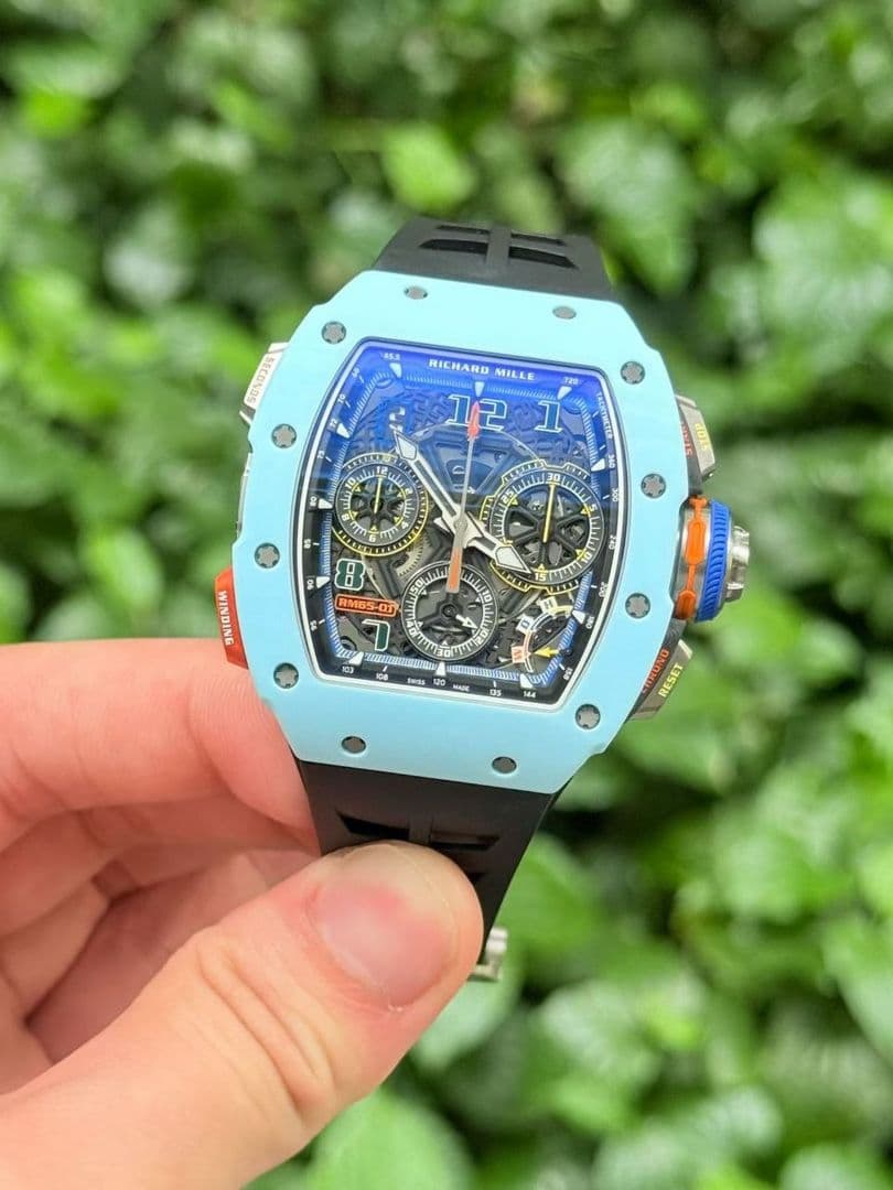 Richard Mille RM 65-01 Automatic Winding Split-Seconds Chronograph Pastel Blue Quartz TPT