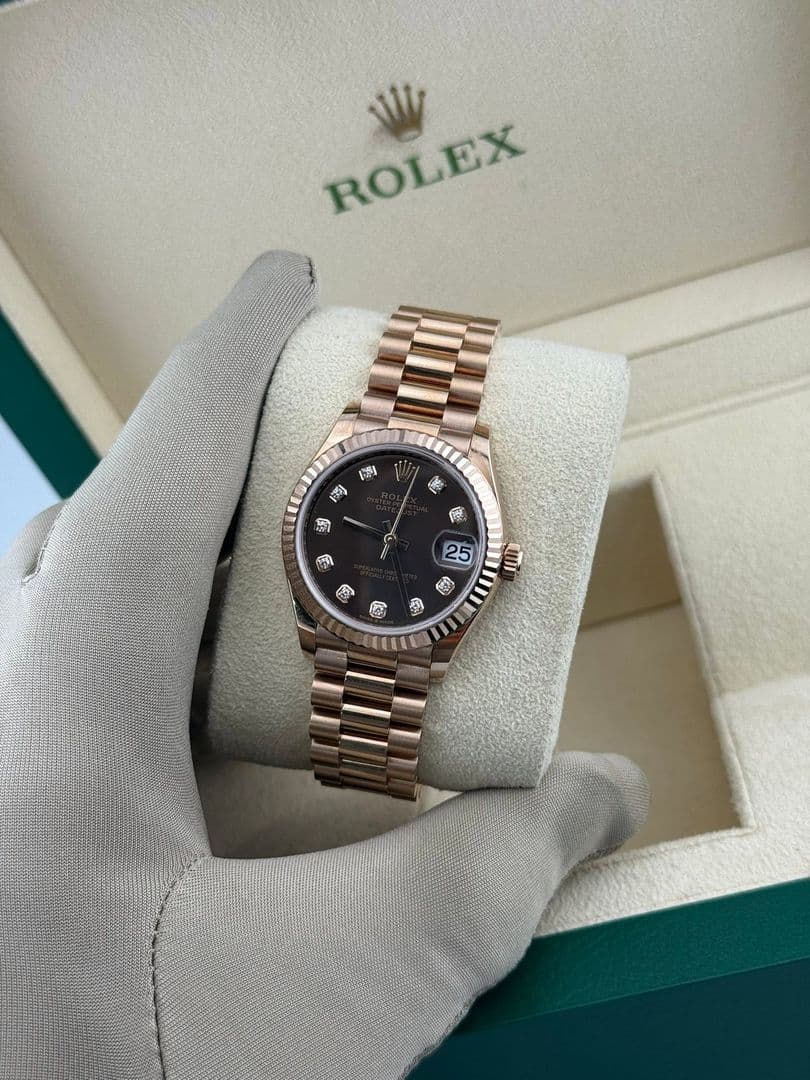 Rolex Datejust 31mm Chocolate Diamond Dial Rose Gold 278275