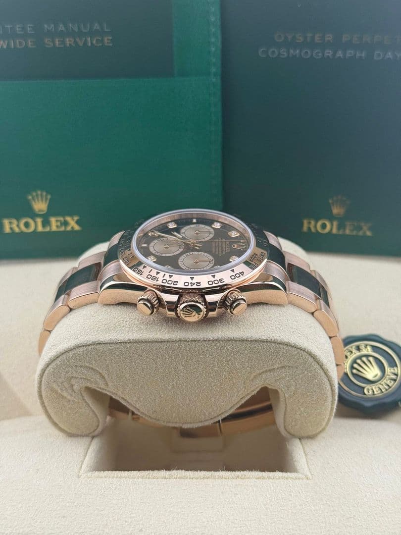 Rolex Daytona Cosmograph Rose Gold black diamond dial 126505