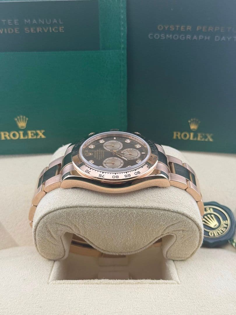Rolex Daytona Cosmograph Rose Gold black diamond dial 126505