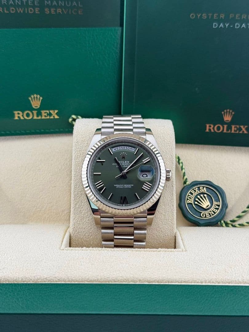 Rolex Daydate 40mm Olive White Gold 228239